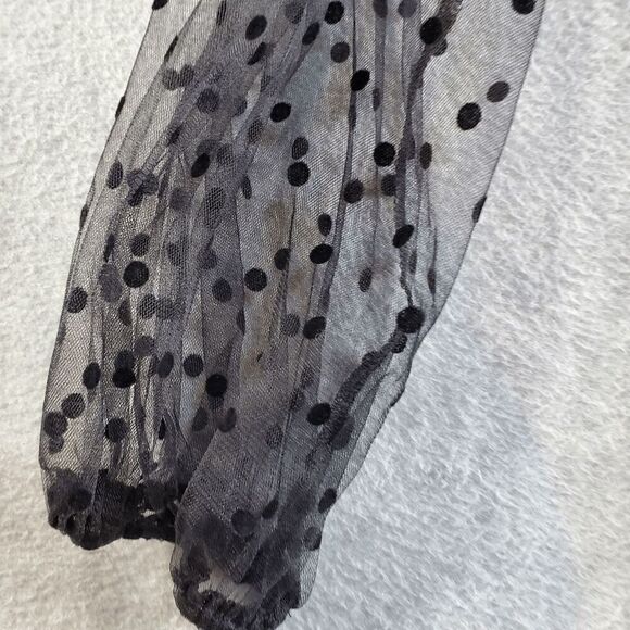 FOREVER 21 Dress Womens Medium Black Party/Cocktail Velvet Long Sleeve Mock Neck - Picture 8 of 11